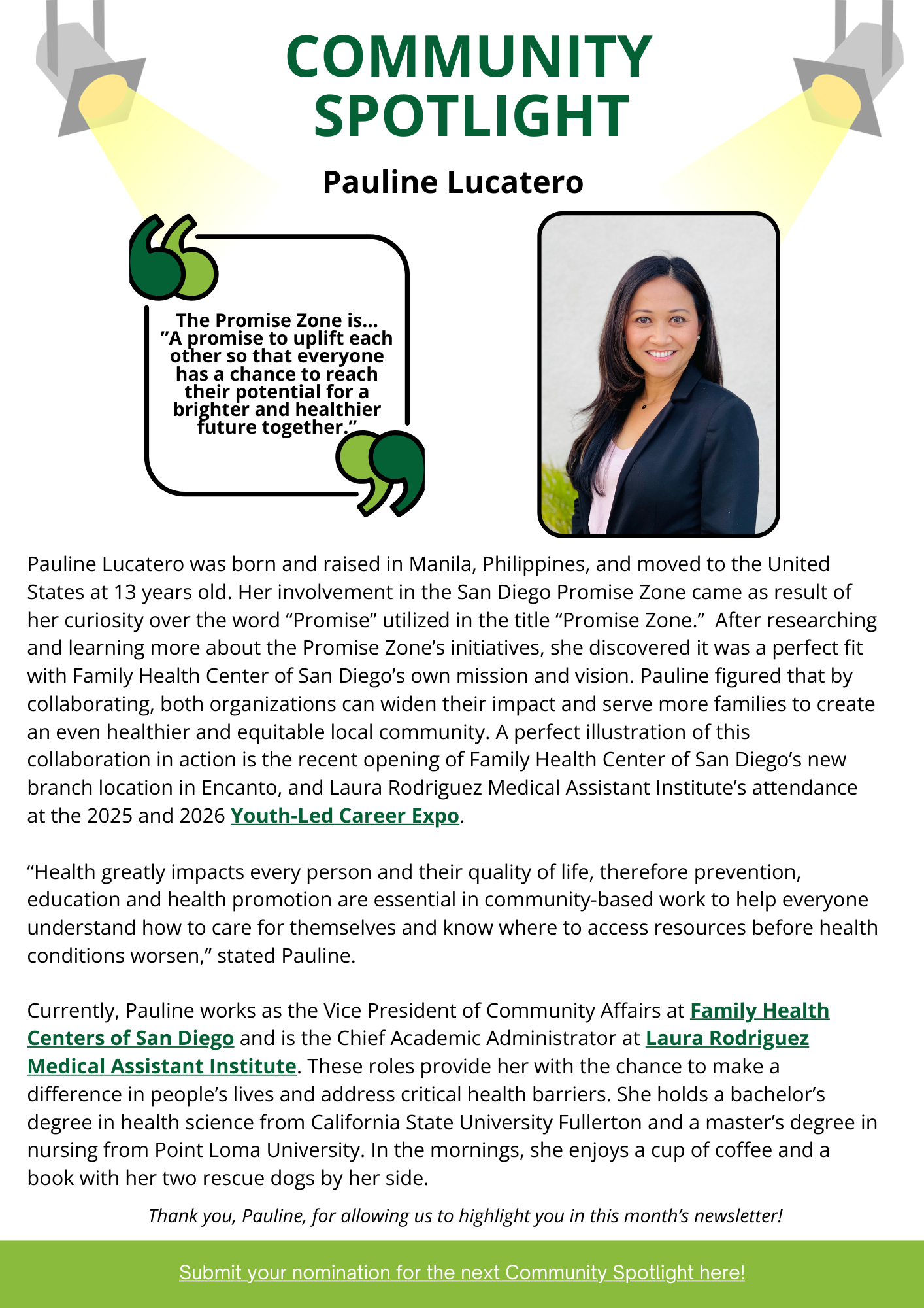 March 2026 newsletter community spotlight page