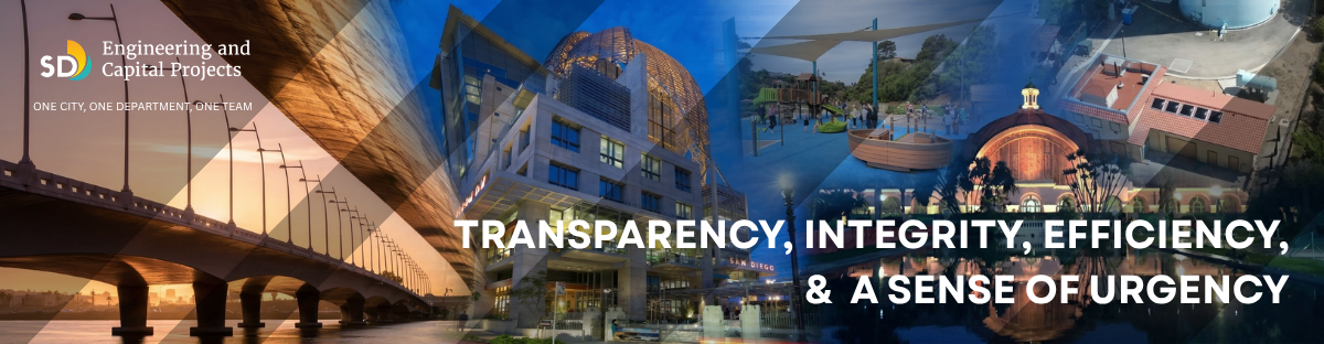 Engineering & Capital Projects, One City, One Department, One Team, Transparency, Integrity, Efficiency, & A Sense of Urgency