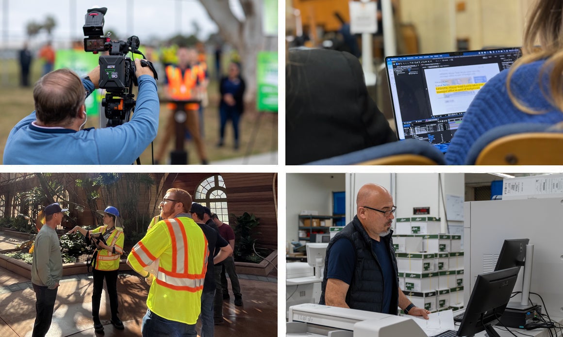 Photo collage of communications services