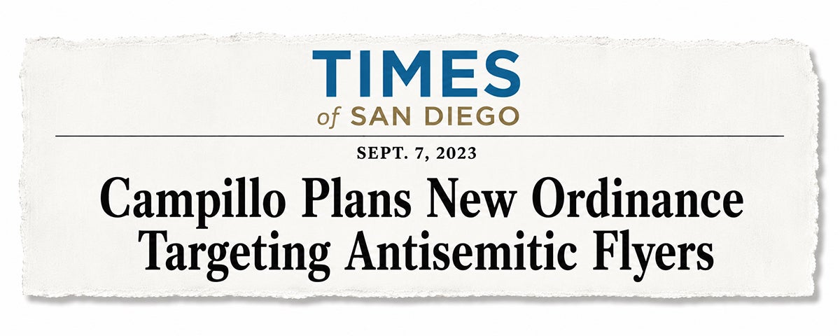 Campillo Plans New Ordinance Targeting Antisemitic Flyers