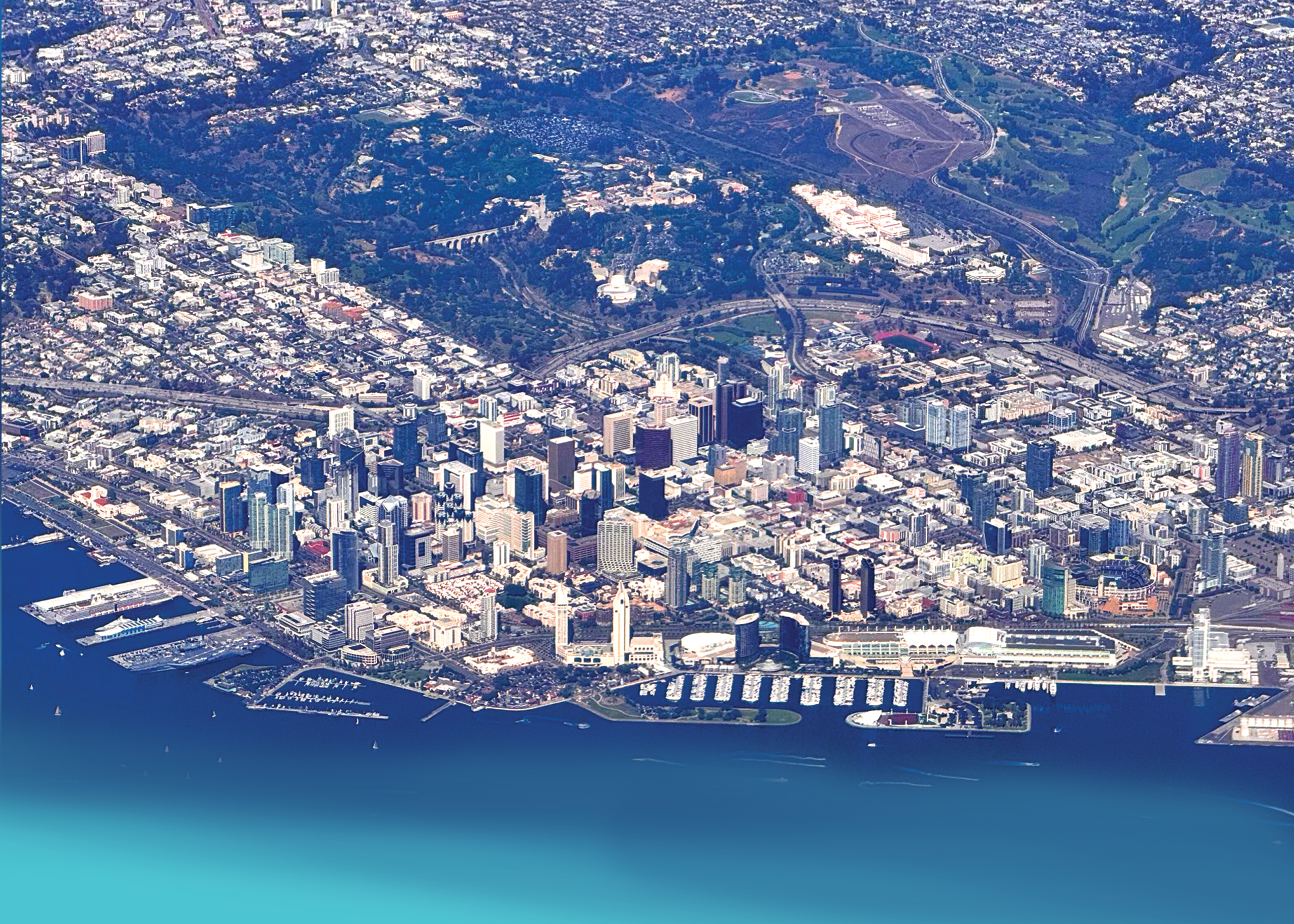 aerial view of downtown San Diego