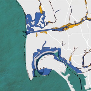 Screenshot of San Diego flood zone map