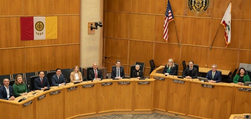 City Council in session in the council chambers
