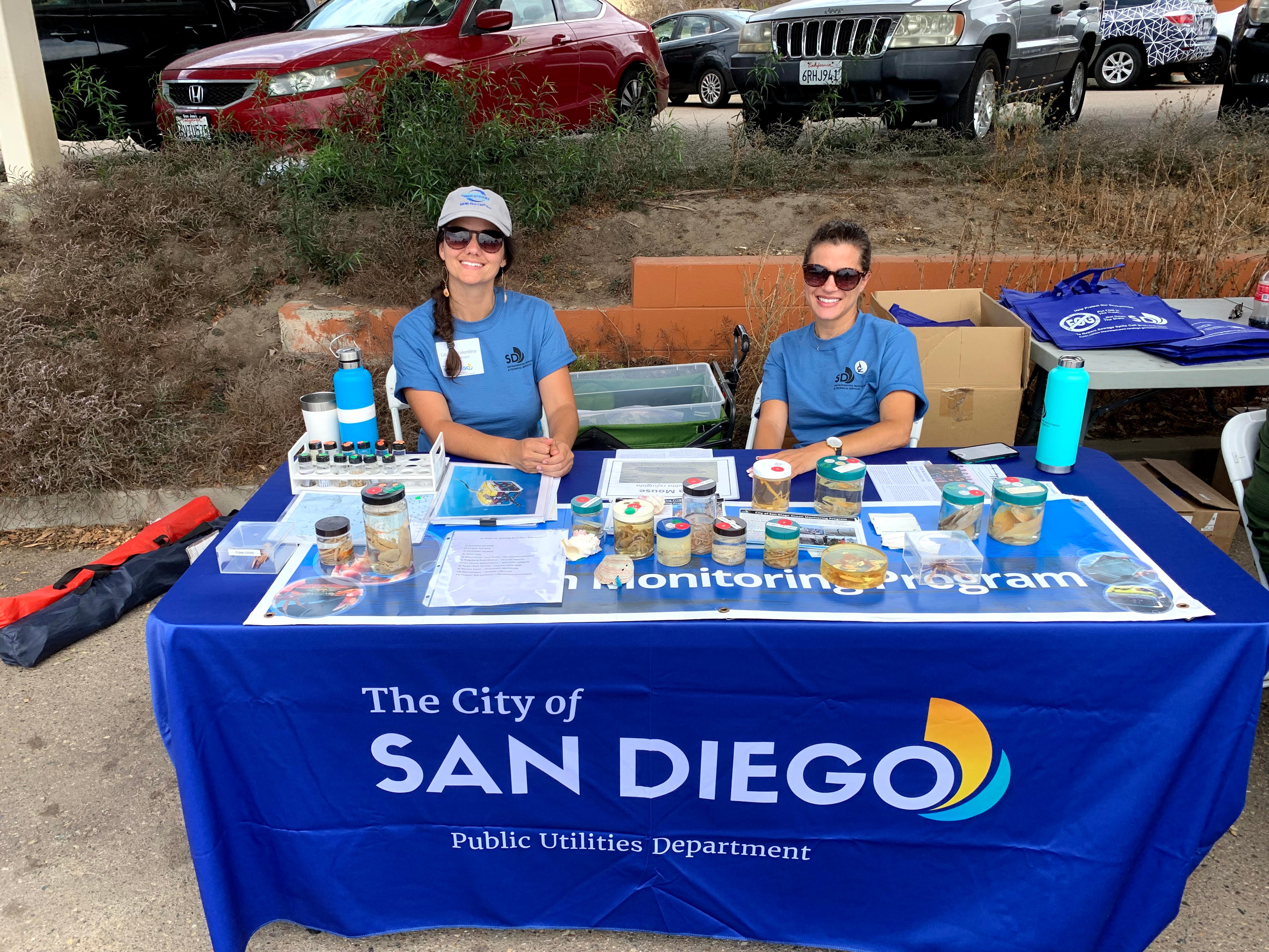Marine biologists at a Martin Luther King Day outreach event.