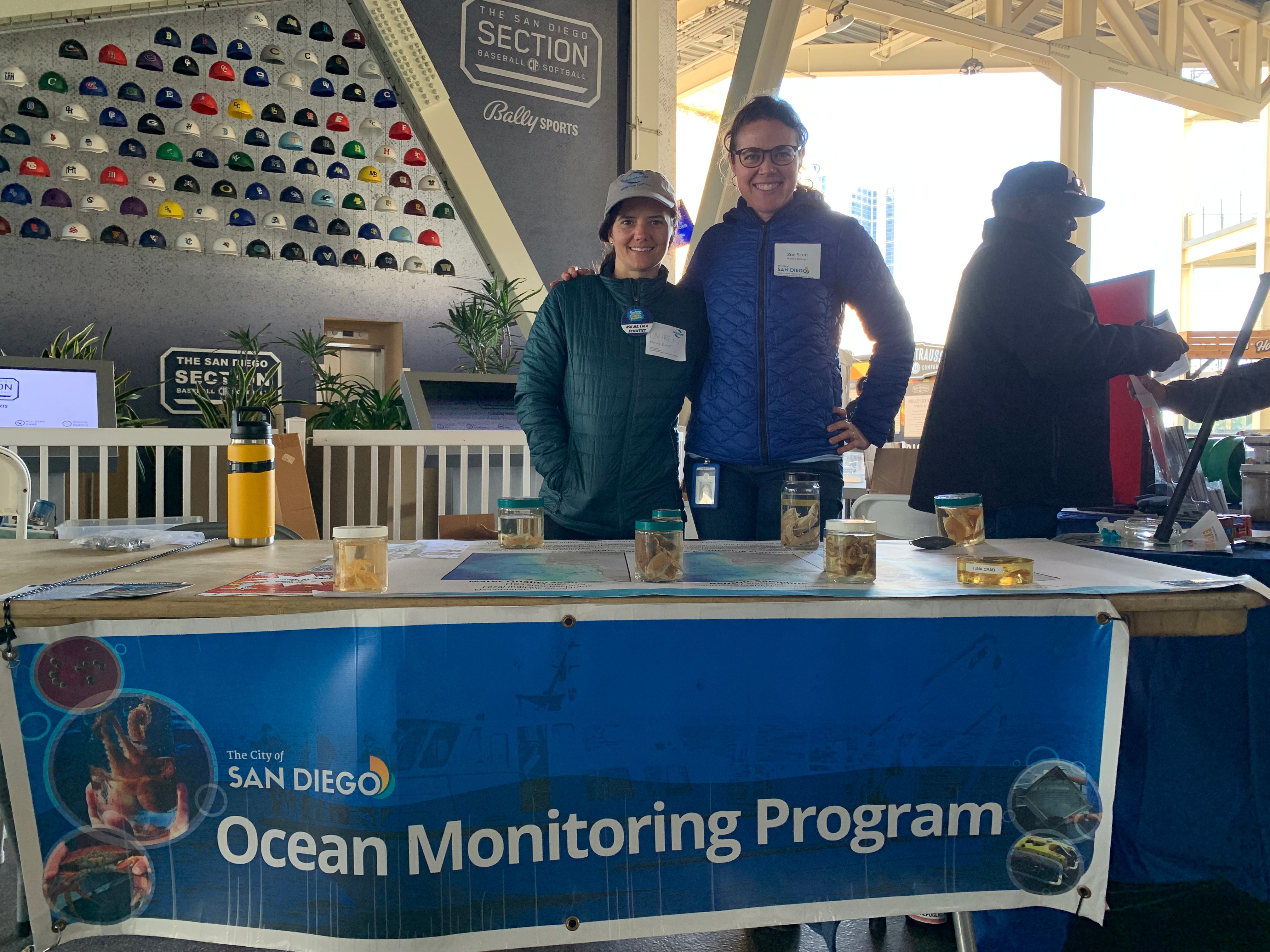 Marine Biologists ready for visitors at the STEM expo.