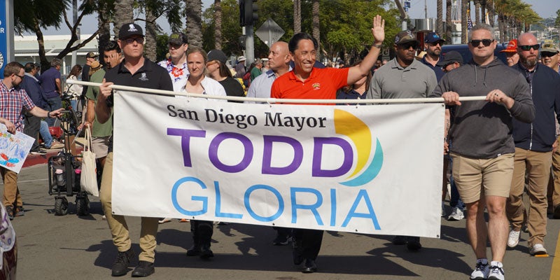 Mayor Todd Gloria at a Parade