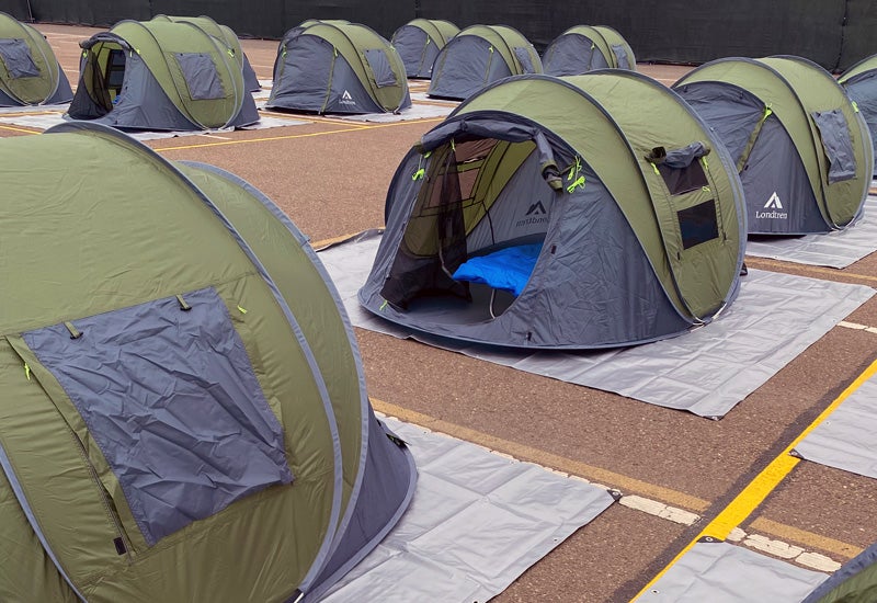 Tents at the 20th and B Street Safe Sleeping site