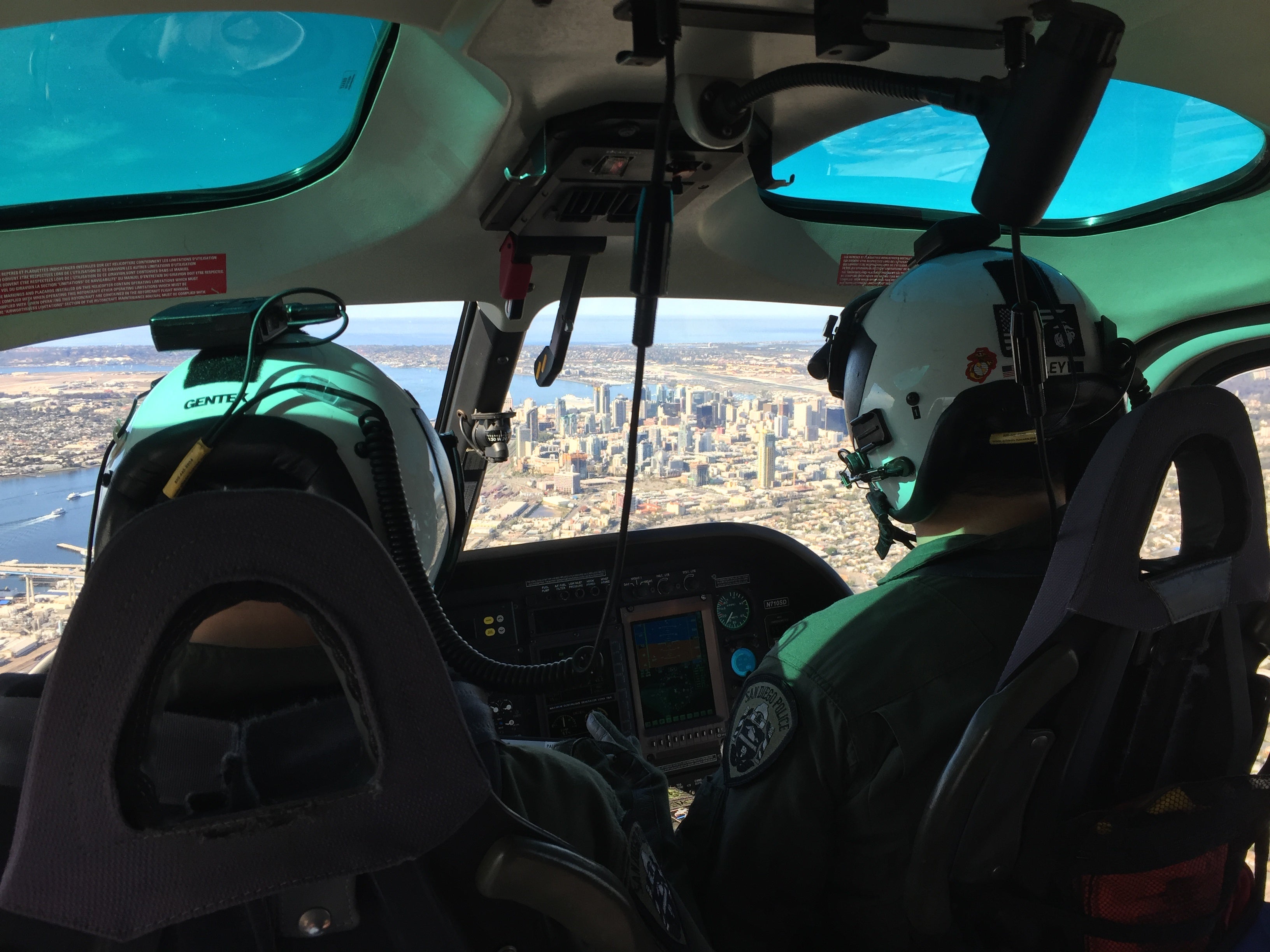 Photo taken inside an SDPD (ABLE) Helicopter