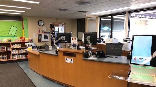 Front desk of the Allied Gardens/Benjamin Library