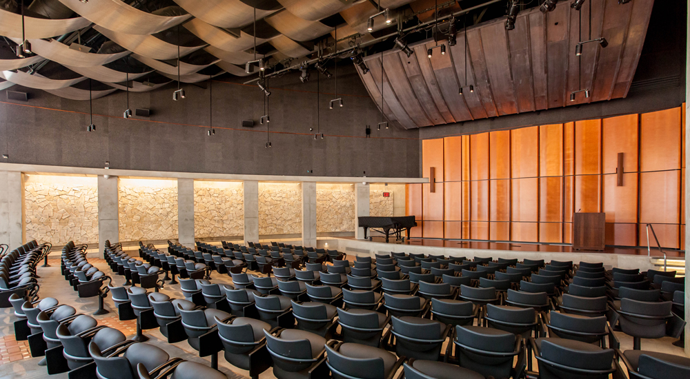 Photo of the interior of the Neil Morgan Auditorium at the Central Library.