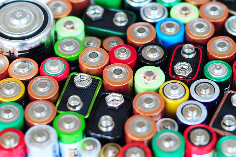 A collection of different types of batteries