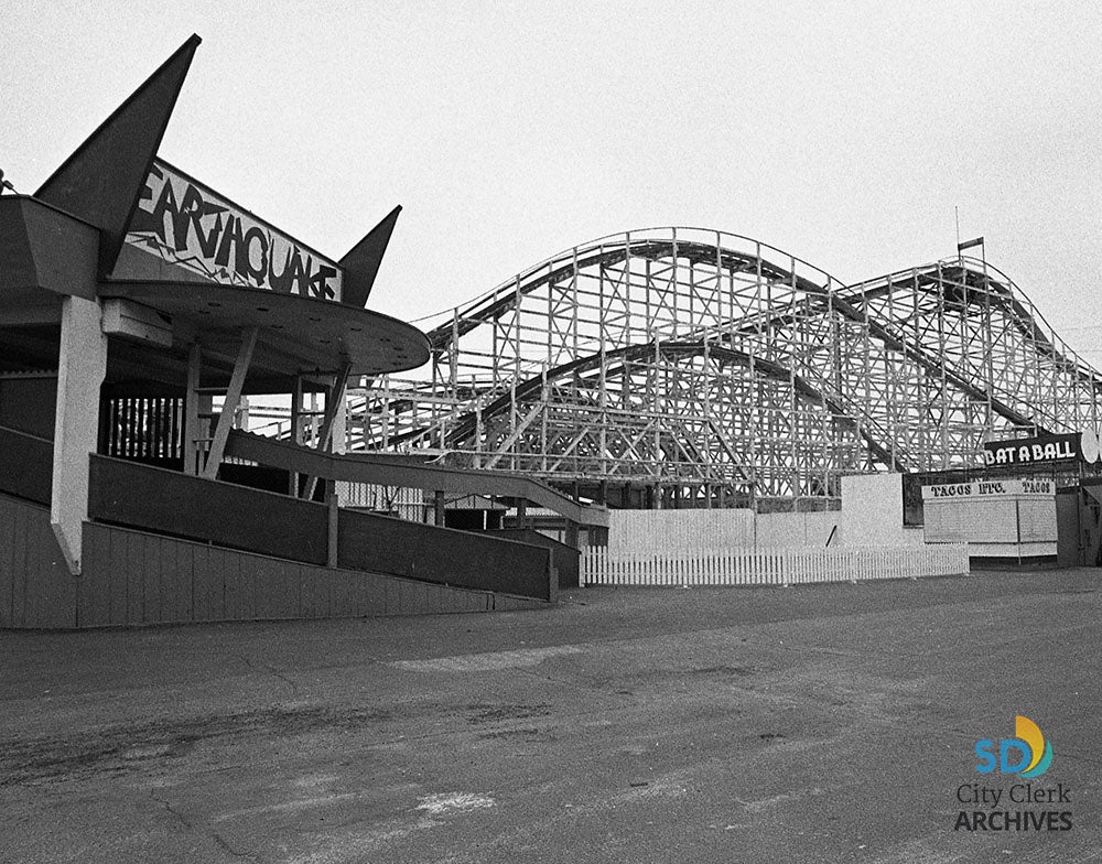 Belmont Park Earthquake Roller Coaster (Now Giant Dipper) City of San
