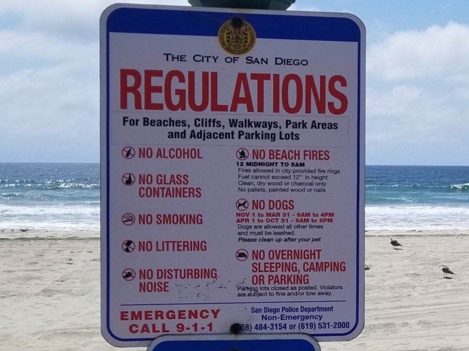 Beach Regulations Sign Beach Regulations Sign