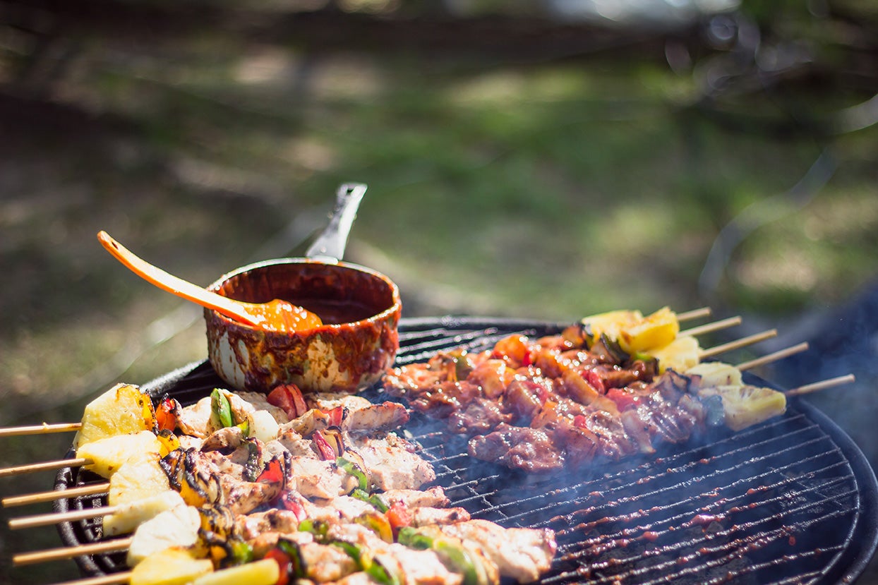 food grilling on barbecue