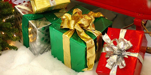 Wrapped presents with bows