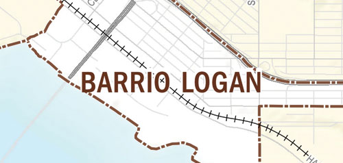 Graphical map of Barrio Logan neighborhood