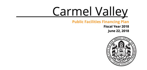 Cover of Carmel Valley Facilities Financing Plan document