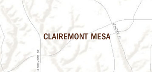 Graphical map of Clairemont Mesa neighborhood