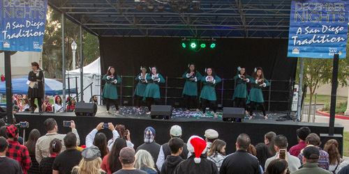 Performers on stage at December Nights
