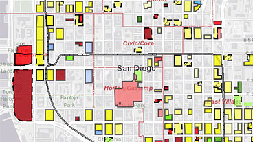 Screenshot of Downtown San Diego Interactive Map