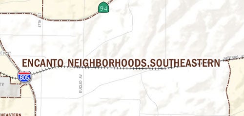 Graphical map of Encanto neighborhood