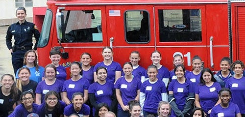 Group photo of girls attending the Girls Empowerment Camp