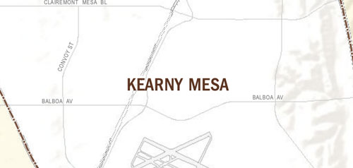 Graphical map of Kearny Mesa neighborhood