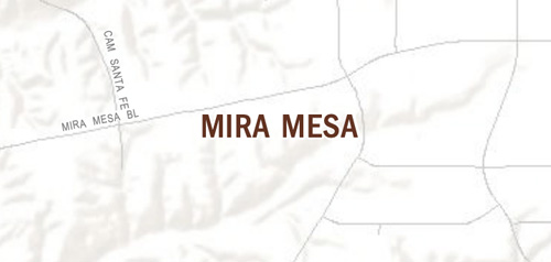 Graphical map of Mira Mesa neighborhood