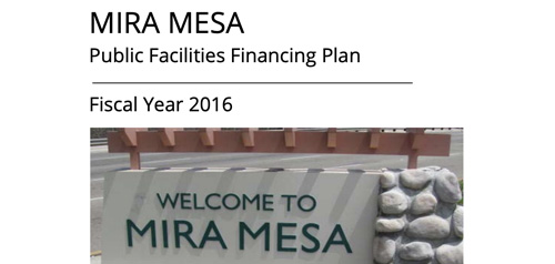 Cover of Mira Mesa Facilities Financing Plan document