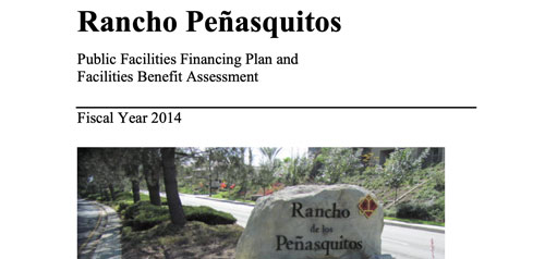 Cover of Rancho Peñasquitos Facilities Financing Plan document