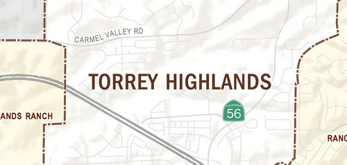 Graphical map of Torrey Highlands neighborhood