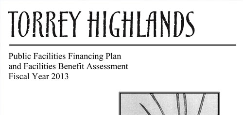 Cover of Torrey Highlands Facilities Financing Plan document