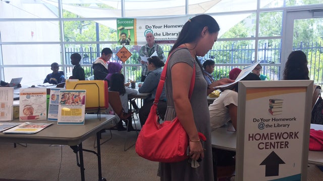 Photo of children participating in the Do Your Homework @ the Library program