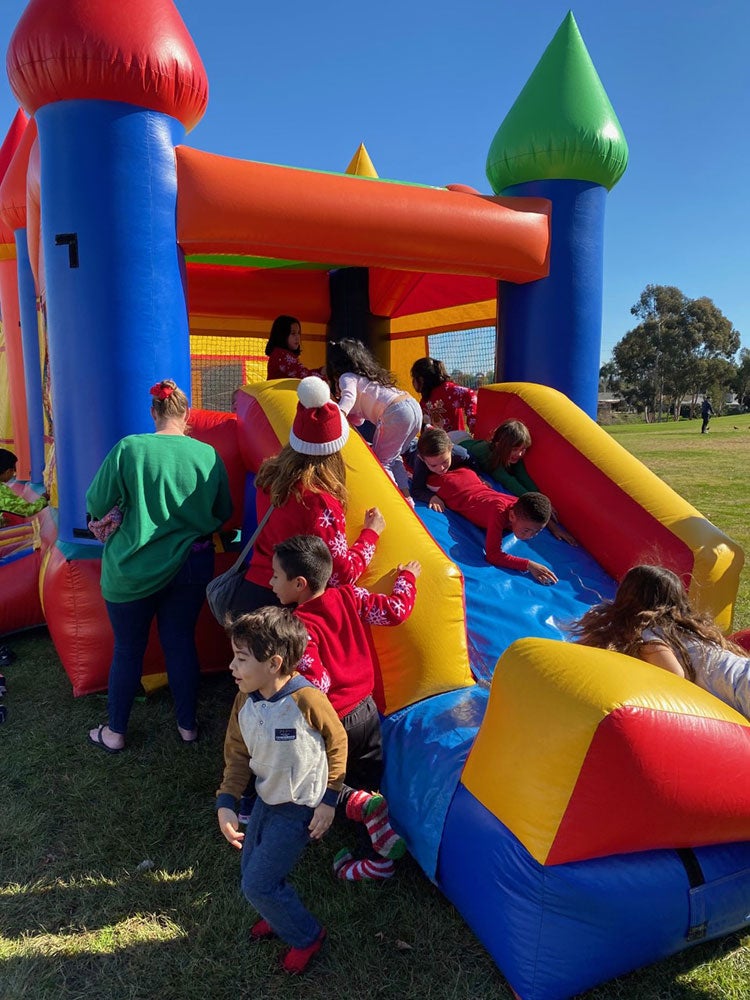 photo of Christmas jumpy slide