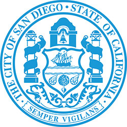 City seal in light blue color