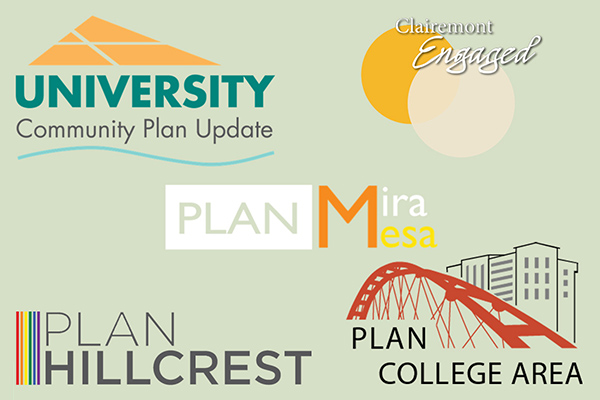 Collage of community plan updates currently in progress