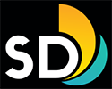 City of San Diego Alternate Logo (Initials) in White with Colored Sails