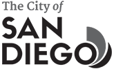City of San Diego Alternate Logo (Stacked) in Grayscale