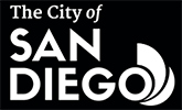 City of San Diego Alternate Logo (Stacked) in White for Dark Backgrounds