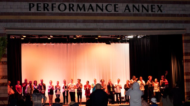 A performance in the annex at the City Heights/Weingart Library