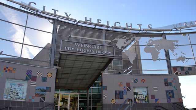 Front area outside the City Heights/Weingart Library