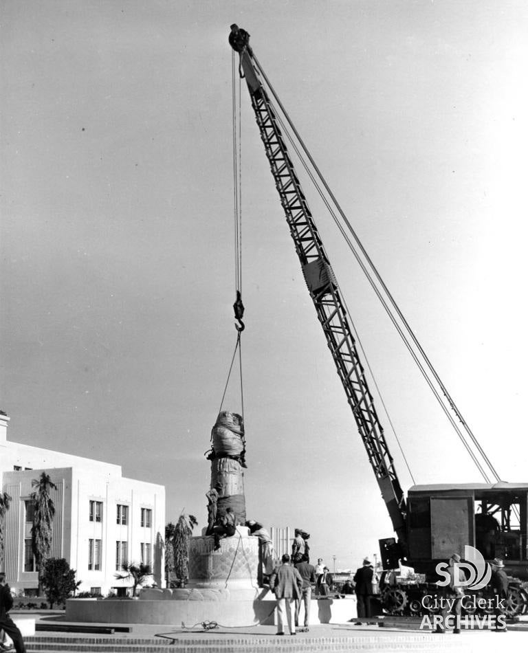 Installation of the Guardian of Water Fountain at County Admin Bldg.