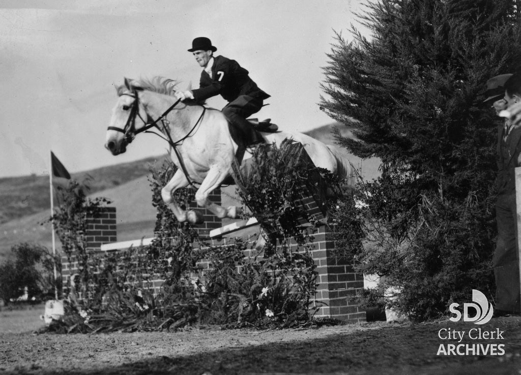Equestrian Jumping at 1937 La Jolla Hunter Trials City of San Diego