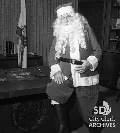 Mayor Curran as Santa Claus in 1968