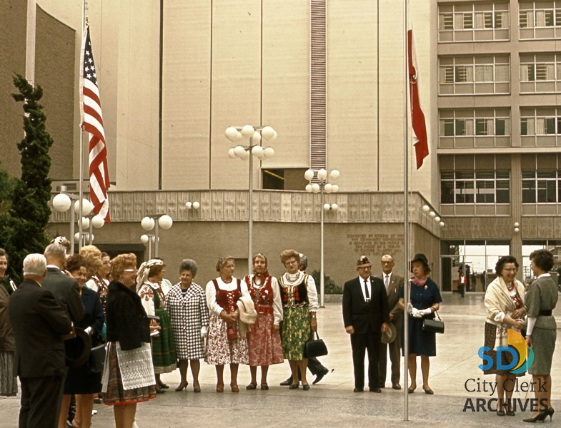Polish Flag Day Ceremony on the Concourse in 1969