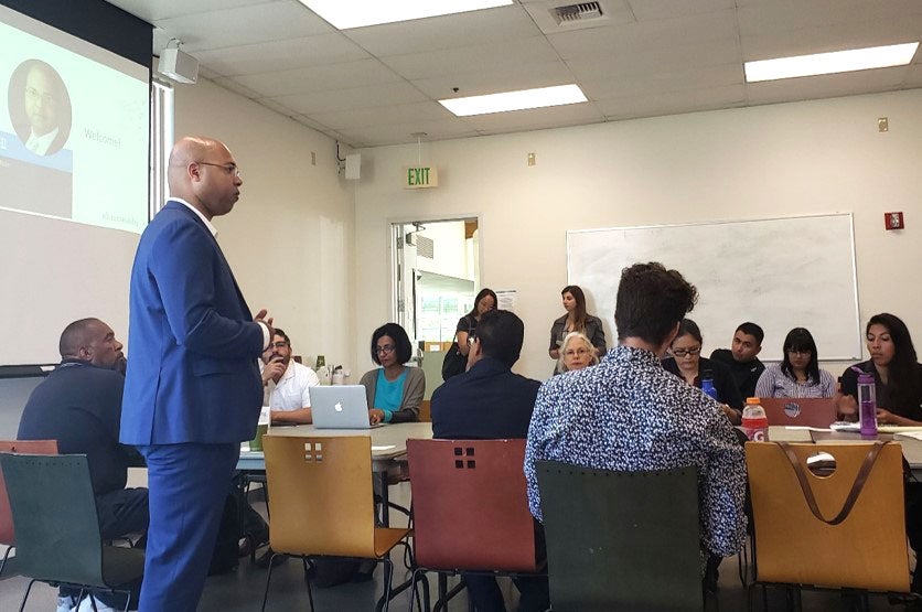 Deputy Chief Operating Officer, Erik Caldwell, presents to the Equity Stakeholder Working Group