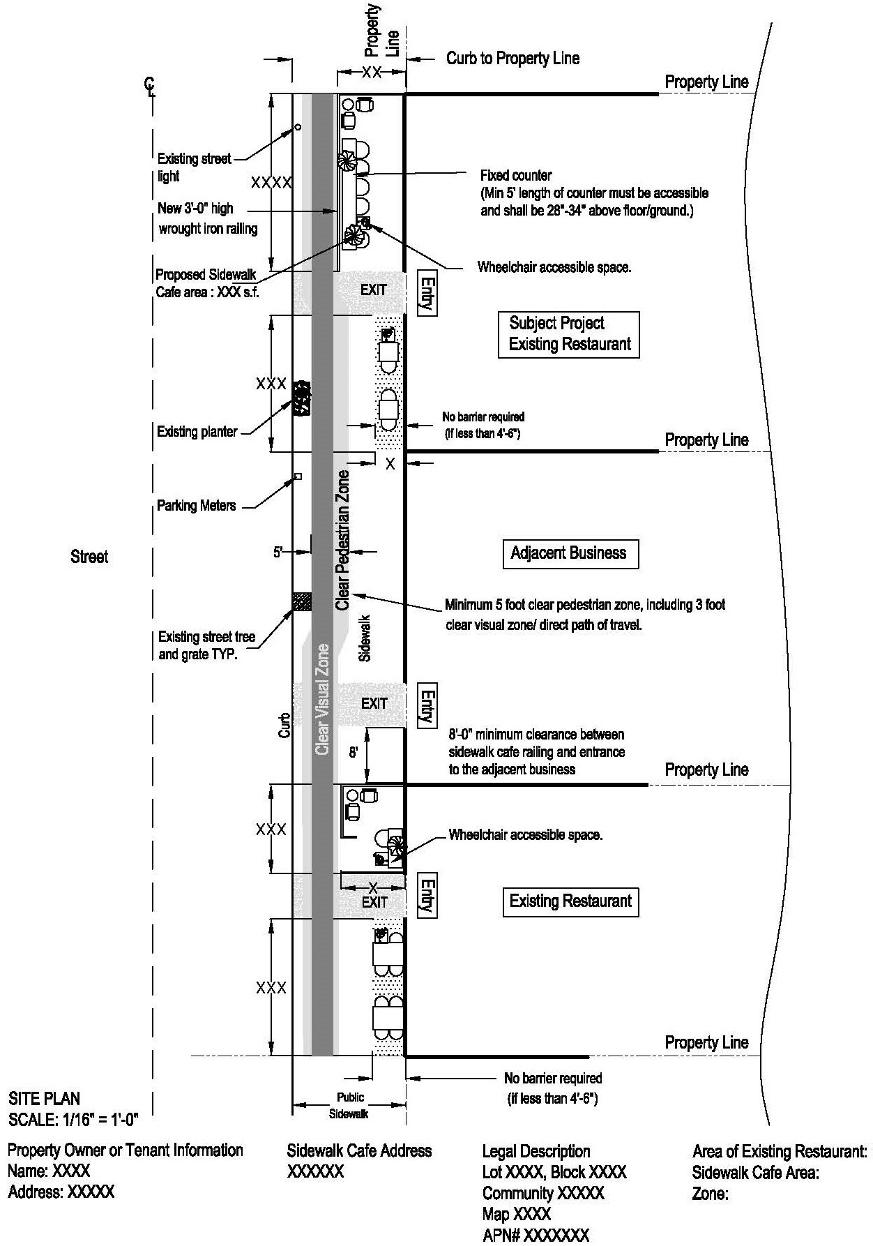 Sample Sidewalk Café Site Plan