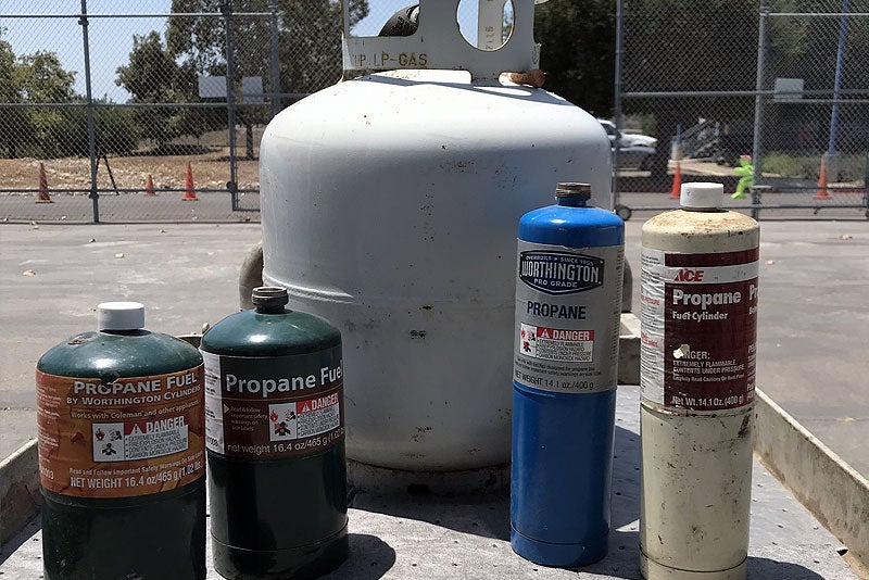 Colorful gas cylinders