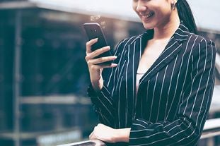 person looking at cellphone
