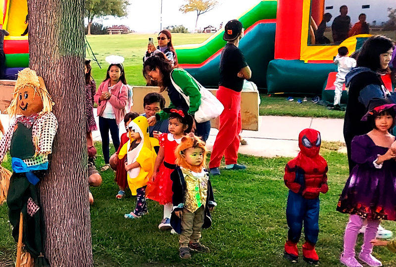 photo of kids in halloween costume